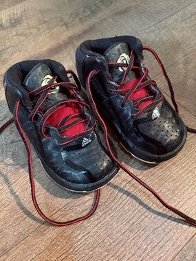 adidas Kids Black and Red Athletic Sneakers